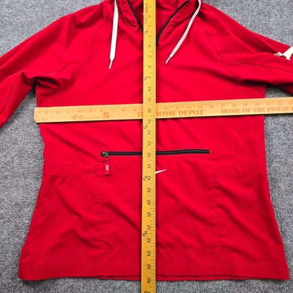 Nike Dri-Fit Half Zip Front Pocket Hoodie Windbreaker Jacket Women's Small- Red - Picture 12 of 12